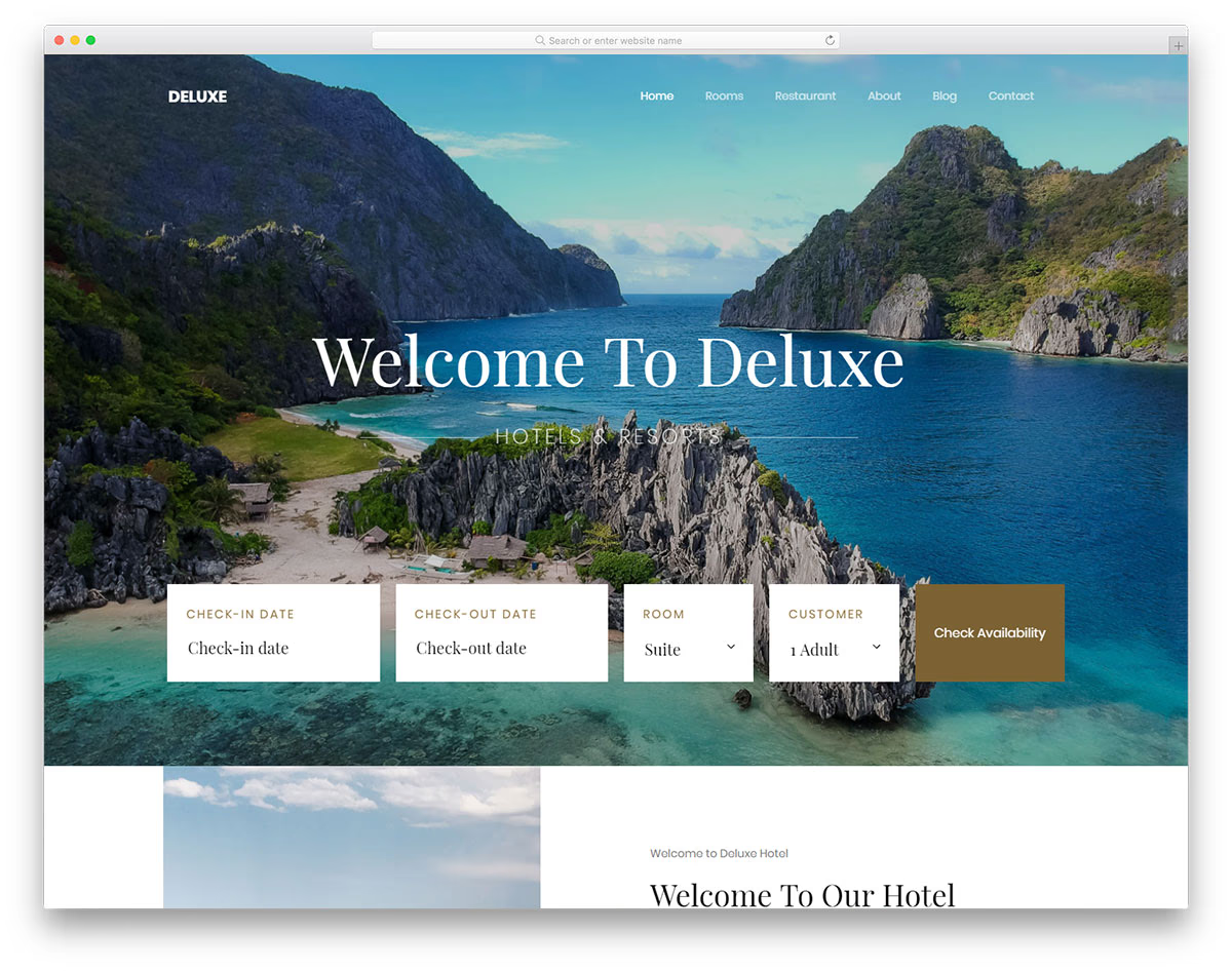Hotel and resort website design inspiration