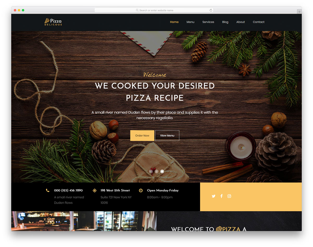 Pizzeria website design inspiration